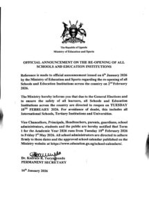 Reopening of Schools Postponed to February 10th, 2026